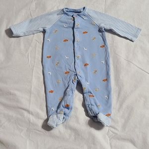 Little Me light blue animal footie, 6 months